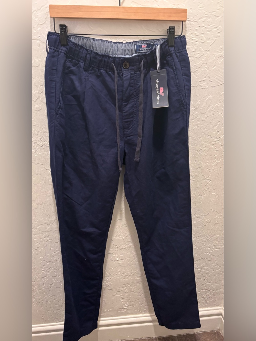 Vineyard Vines Navy Elastic Waist Drawstring Trousers